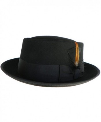 Wool Felt Porkpie Black Small in Men's Fedoras