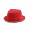 Classic Italy Diamond Porkpie Wool Felt Pork Pie Hat - Rouge - C412O42NSWZ