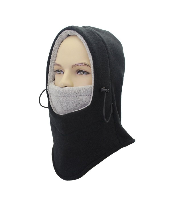 Balaclava Face Ski Mask - Motorcycle Fleece Hood/Neck Warmers/Hat Mens Womens - Black - CK185W3GTMX