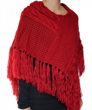 Weight Stylish Knitted Fringe Capelet in Cold Weather Scarves & Wraps