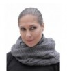 Superfine Natural Alpaca Wool Cable Hand Knitted Infinity Scarf Gray - C811H3QUAPZ