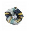 Aesthetinc Classic Multi Color Plaid Frayed Design Infinity Knit Scarf Wrap - Mustard/Mint - C812MWYAGK7