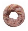 Lina & Lily Dragonfly Floral Print Infinity Loop Scarf for Women Lightweight - Light Pink - CA124ZGLOJR