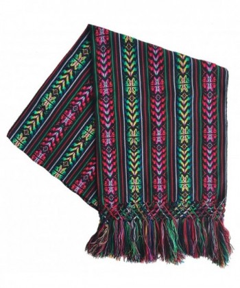 Mexican Handmade Colorful Rebozo Shawl - Black - CI187R2HDCR