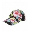 Corona Collection Hibiscus Floral Print Low Profile Baseball Cap Black - C312DLPJWZ1