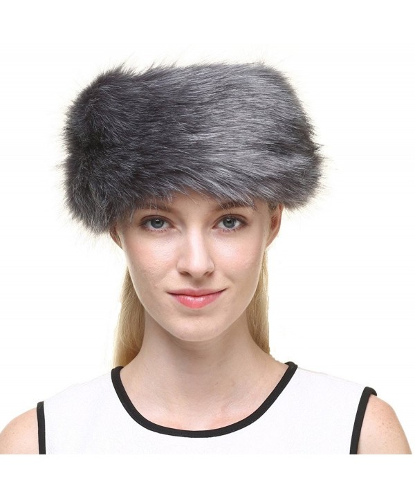 Vogueearth Women's Faux Fur Winter Earwarmer Earmuff Ski Hat Headband - Dark Gray - CA12MOCSGYF