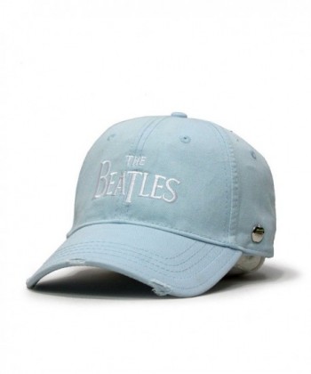 The Beatles Classic Adjustable Baseball Cap Drop T Logo Sgt Pepper Drum Abbey Road - Drop T Light Blue - C4125N8RZEJ