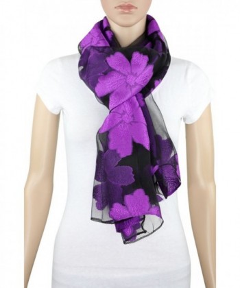 Achillea Lightweight Burnout Embroidered Pattern in Fashion Scarves