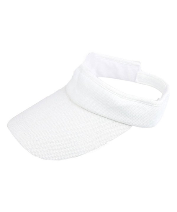 Hatop Women Visor Sun Plain Hat Sports Cap Colors Golf Tennis Beach Hat Adjustable - White - CP12DAN4PJ1