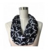 Pop Fashion Women Chain Link Pattern Infinity Scarf Wrap Scarf with White Zipper Pocket- Infinity Scarves - Black - CS12MAIC02B