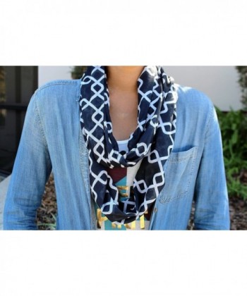 Womens Interlocking Square Pattern Zipper in Fashion Scarves