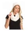 Sakkas Haile Metallic Threaded Woven Classic Hat Beanie And Infinity Scarf Set - White - CQ12L6XB3SJ