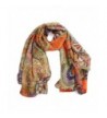 Tonsee Women Fashion Women Girl Chiffon Printed Silk Long Soft Scarf - Orange - C9125DHZQFZ