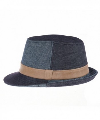 WITHMOONS Cotton Fedora Leather LD3279