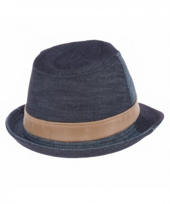 WITHMOONS Cotton Fedora Leather LD3279 in Men's Fedoras