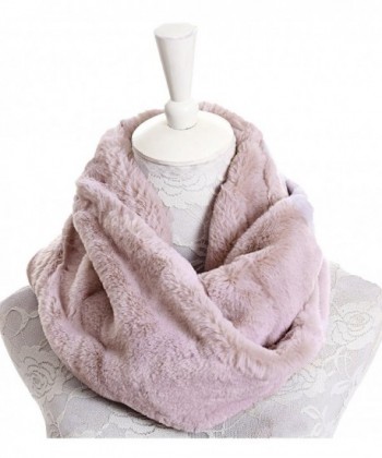 Plush Infinity Scarves For Women Girls Fleece Neck Warmers Circle Loop Scarf - Beige - CC188TYUKMA