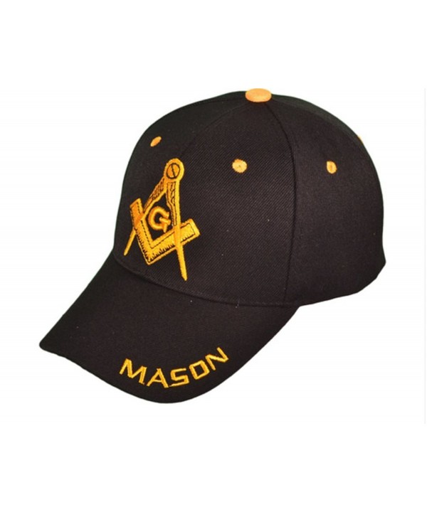 SNAPKING Black and Gold Mason Hat Masonic Lodge Ball Baseball Cap by Snapking - C3186ORHUUR