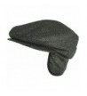 Broner Mens Wool Herringbone Ear Flap Newsboy Cap Hat - Black - CL116PUDJ0T