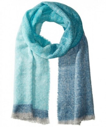 Tickled Pink Women's Colorblock Classic Scarf - Turquoise - CK184WEH78Y