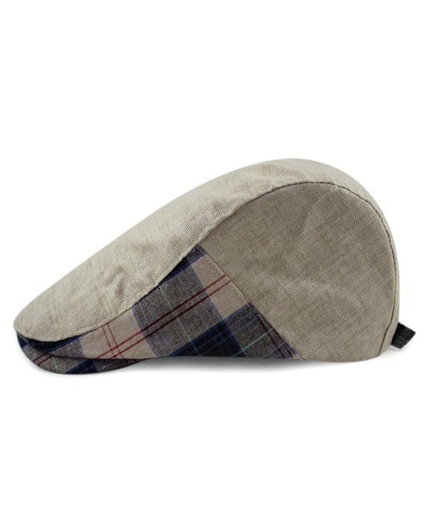 LOCOMO Checker Check Plaid Tartan newsboy Beret Cap Hat FFH032 - Ffh274kak Khaki - CO11YU0CXP3