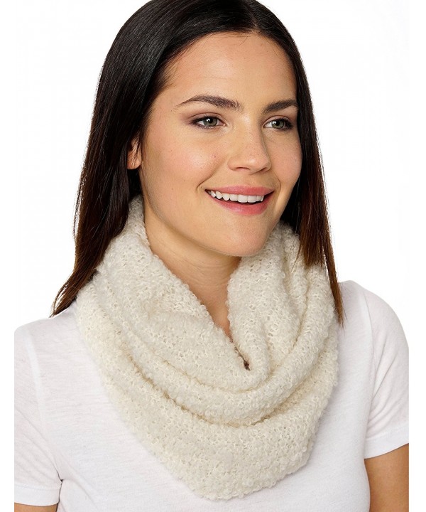 Invisible World Women's Pure 100% Baby Alpaca Chunky Scarf Neck Gaiter - White - C612KY2VR9X