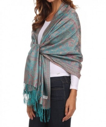 Sakkas Avril colorful allover Paisley Pashmina/ Shawl/ Wrap/ Stole - 3-teal - CE124TM54TN