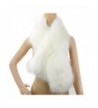 Dikoaina Women's Winter Fake Faux Fur Scarf Wrap Collar Shawl Shrug - White - C712KBQXPRJ