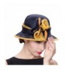 June's Young Women Hat Sinamay Summer Navy Morning Glory Adornment - Navy/Orange - CC12FXXDDEP