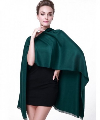 Camii Mia Women's Solid Soft Shawl Wrap - Black Green - C212D7VJUKV