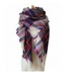 Selighting Women's Oversized Square Plaid Scarf Tartan Blanket Wrap Shawl - 9 Beige and Pink - CJ188GWCOCU