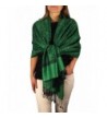 Peach Couture Elegant Vintage Jacquard Paisley Feel Shawl Wrap Scarf - Green Black - C712D4DX61V