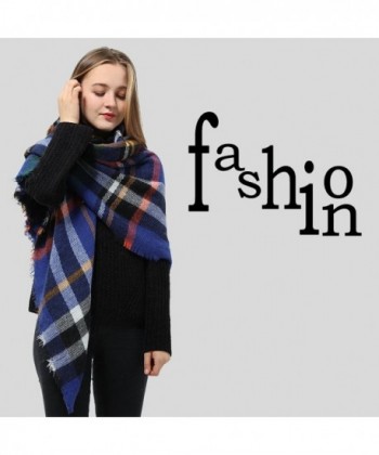 Blanket Womens Scarves Checked Winter