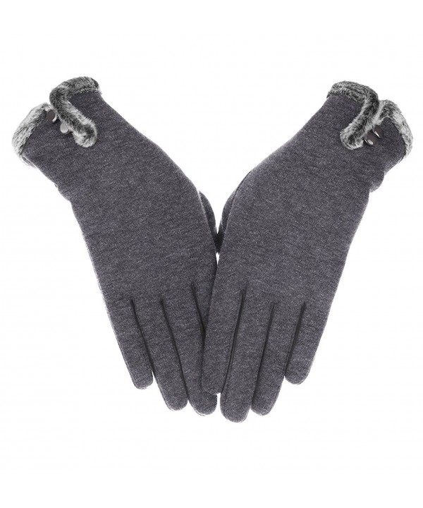 Womens Touch Screen Phone Fleece Windproof Winter Warm Wear Cold Weather Gloves - D-grey - CF1807CXG6L