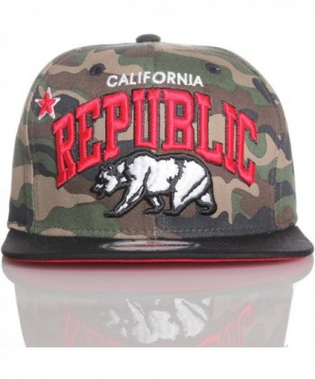California Republic Flat Special Edition Snapback Hat Cap - Various Colors - Camo - CA11F1TU37H