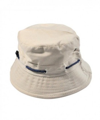 Voberry Men Women Unisex Cotton Bucket Hat Double Side Fishing Boonie Bush Cap Visor Sun - Beige - CM12L0Q2T3F