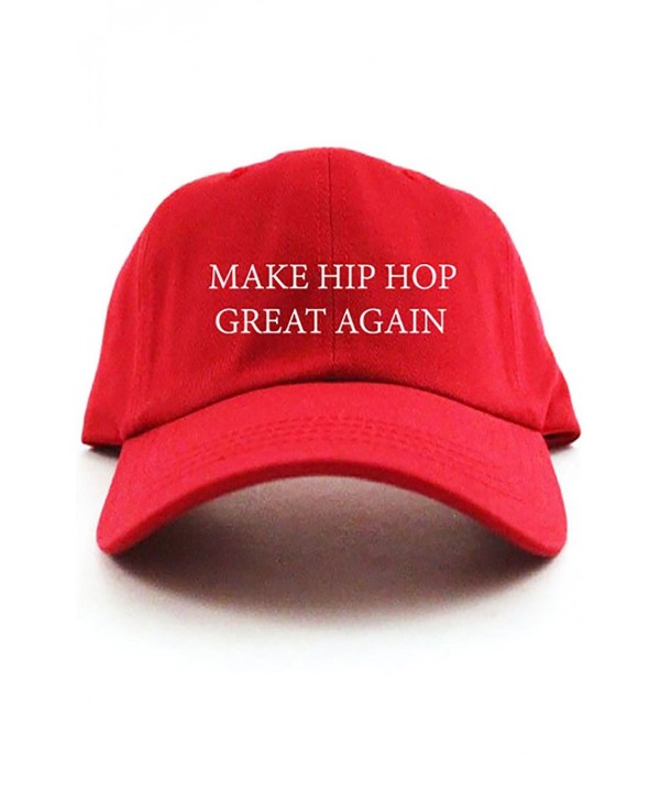 Make Hip Hop Great Again Custom Unstructured Dad Hat - Red - CQ12O0W827B