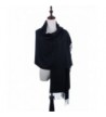 BYOS Versatile Oversized Soft Cashmere Shawl Scarf Travel Wrap Blanket W/ Tassels- Many Colors - Black - C5186H496UN