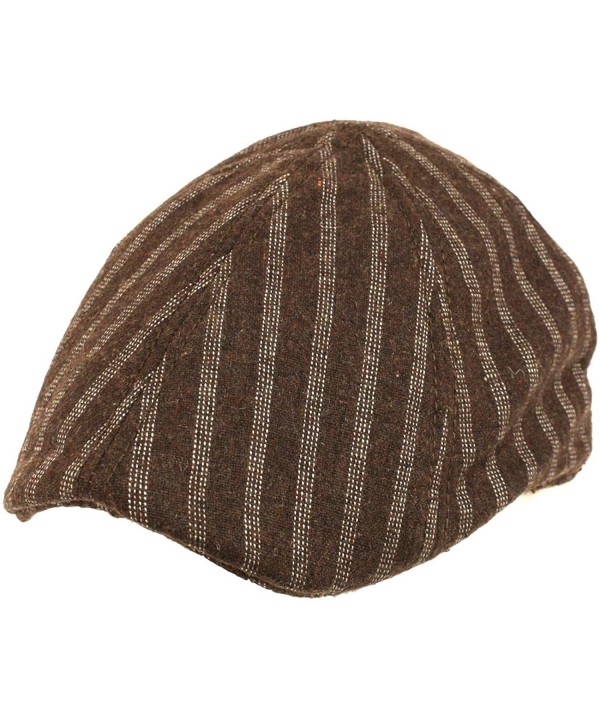 Wool Pinstripe 6 Panel Duck Bill Ivy Cap Hat - Brown - CP115BPMITR