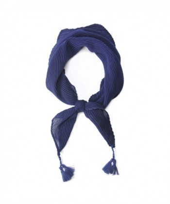 Women's Bandanas Neckerchief Scarf with Tassels. - Navy - CO182SXH9HC