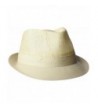 Henschel Men's Linen Blend Fedora With Leather Side Tab - Natural - CS12H9AKXMJ