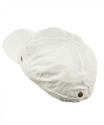 MG Zippered Flap Caps White OSFM