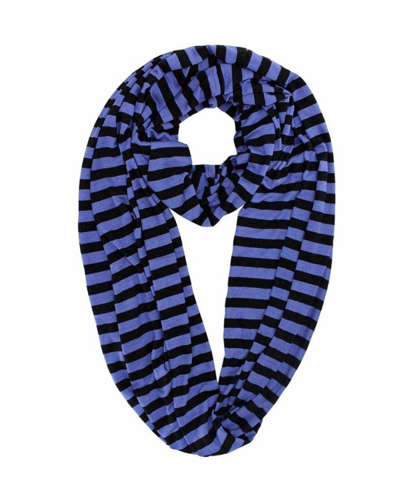 Striped Circle Infinity Scarf - Black - CG11GQUSCU5