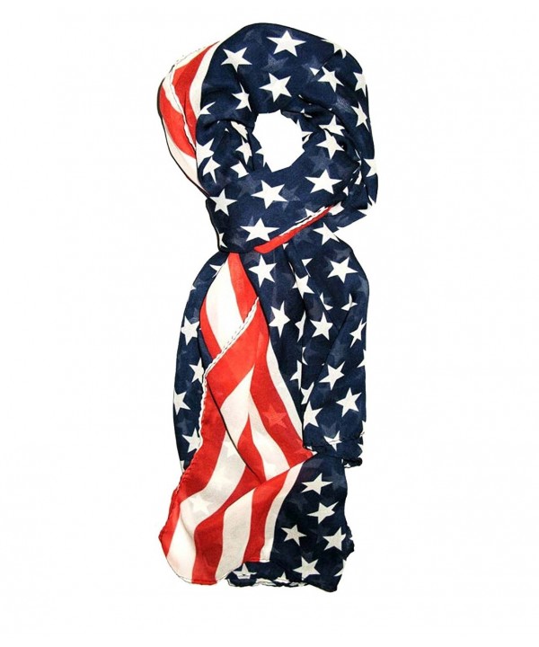 Dabung Women's Patriotic American Flag Scarf - Stars & Stripes - CZ11CABYRS9