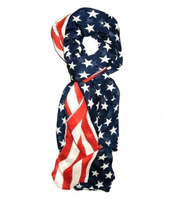 Dabung Women's Patriotic American Flag Scarf - Stars & Stripes - CZ11CABYRS9