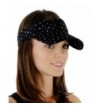 Glitter Sequin Visor with Flowers for Ladies - Black - C4118Q5FVVV