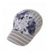 ZLYC Women High Quality Cotton Striped Floral Pattern Baseball Adjustable Hat Cap - Gray - CQ12EFP8M4D