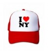 Adult I Love New York Mesh Sun Visor Cap Black - Red - CZ187LRK432