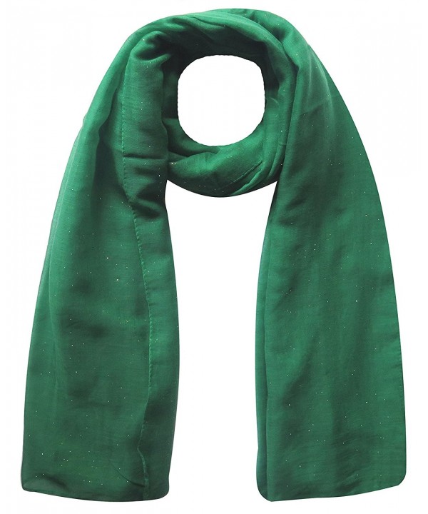 Plain Maxi Glitter Sparkle Shimmer Scarf Hijab Head Wrap Shawl Large Size - Dark Green - CI1220CCYY7