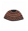 Art Judaica Knitted Yarmulka Kippah Serugah Black Orange Design - Size 8.5" - CR12LWSNEBH