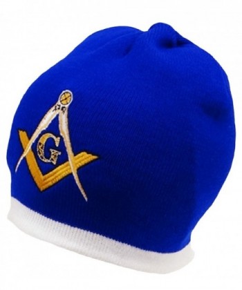 Buy Caps and Hats Masonic Winter Skull Cap Beanie Freemason Mens Blue - C0120LVY3GB